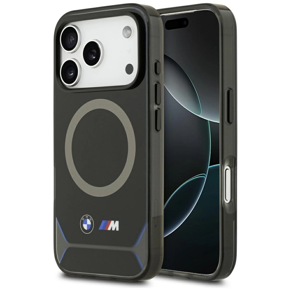 Etui BMW M IML Metal Buttons & Logo MagSafe do iPhone 17 Pro Czarno-niebieski