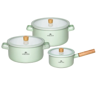 Zestaw garnków Gerlach Natur Enamel Indukcja Trwała emalia 6 elementów
