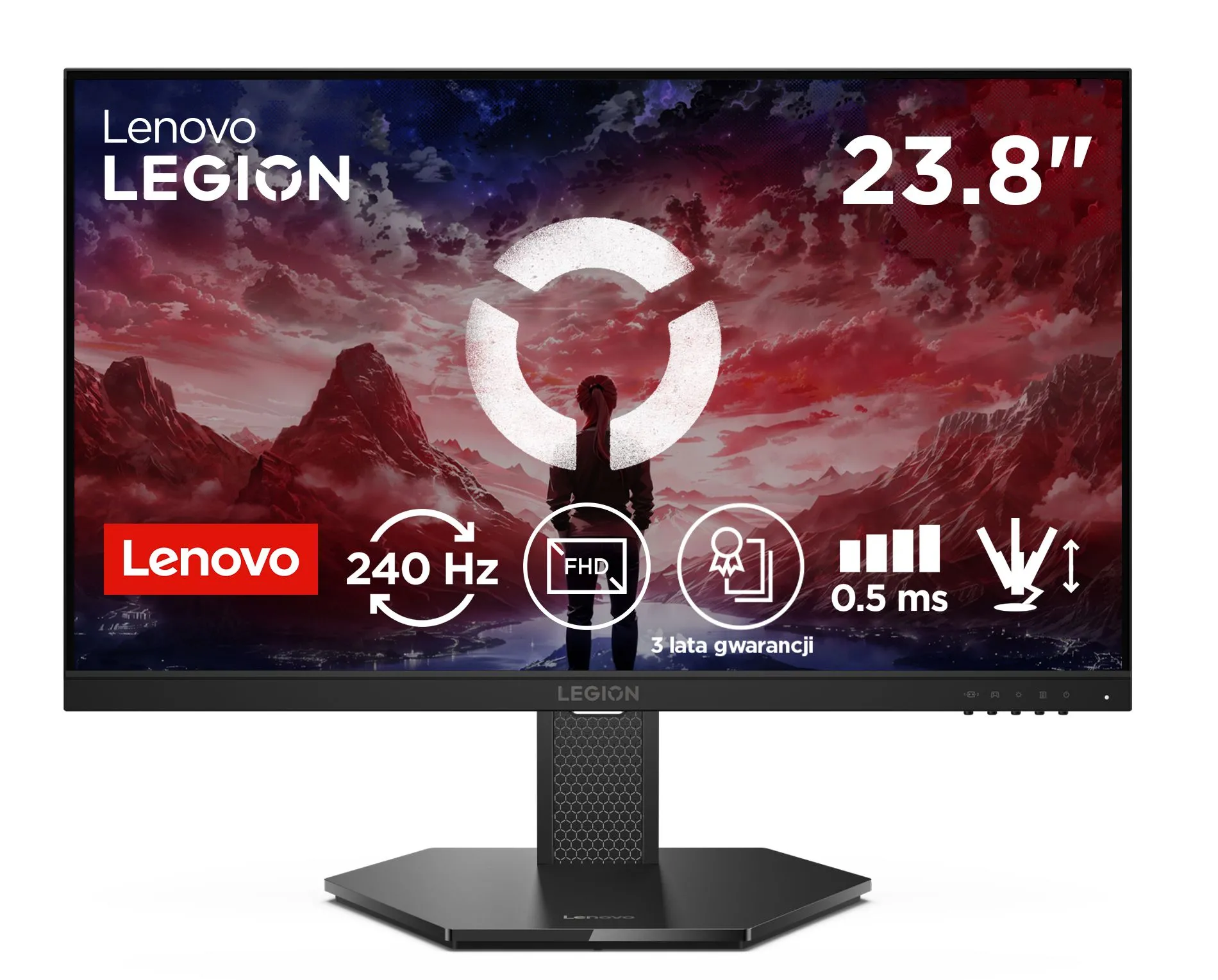 Monitor Lenovo Legion 24-10 (68C4GAC4EU) 23,8" Full HD IPS 240Hz 0,5ms MPRT Gamingowy