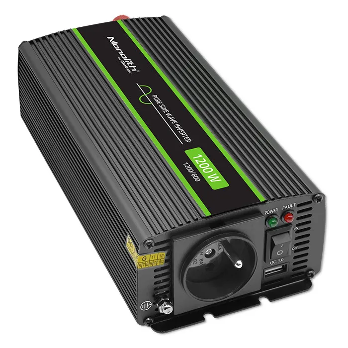 Przetwornica Qoltec Monolith 24/230V 600/1200W Czarny