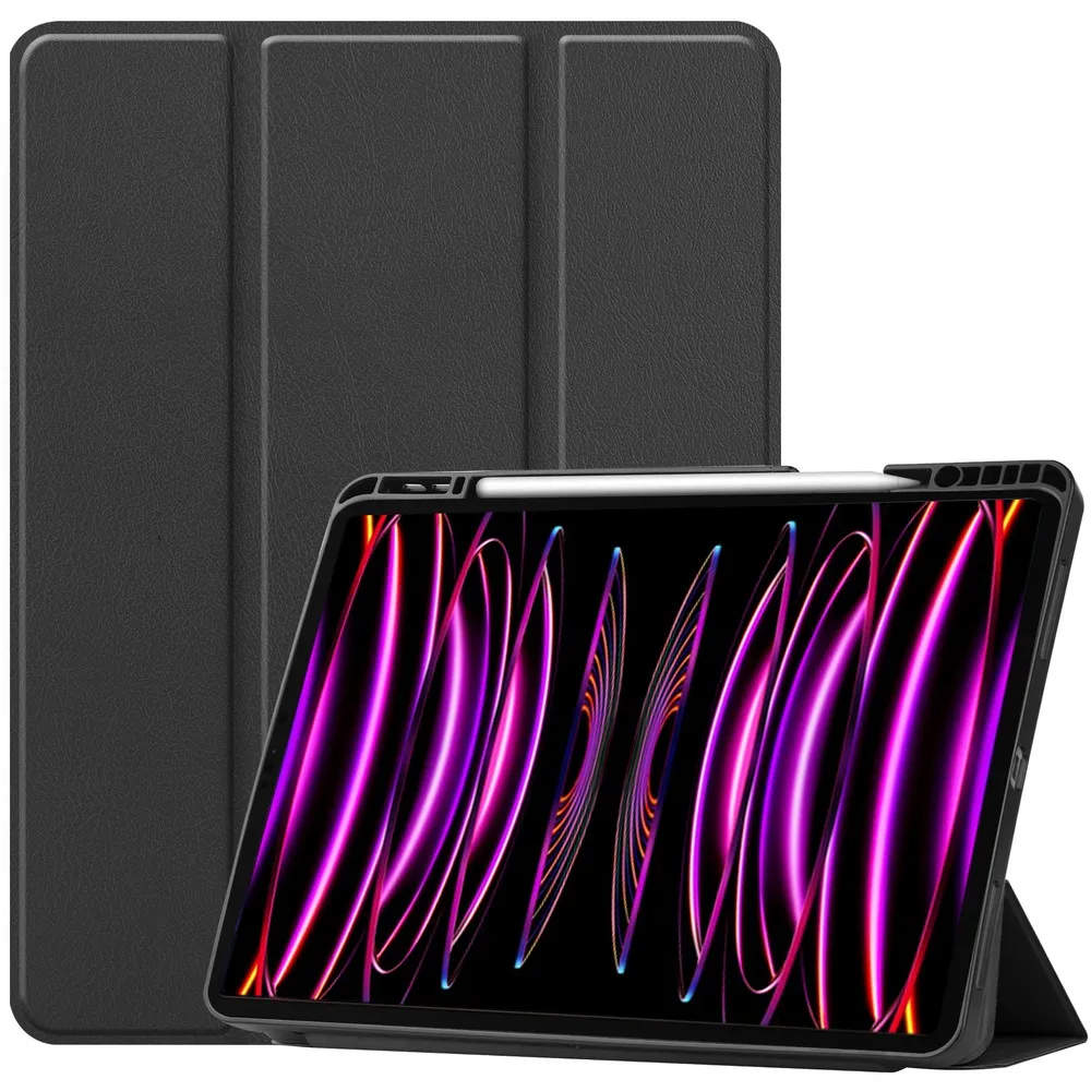 Etui na tablet Bizon Case Tab Lizard z klapką do iPad Pro 12.9 2022/2021/2020/2018 Czarny