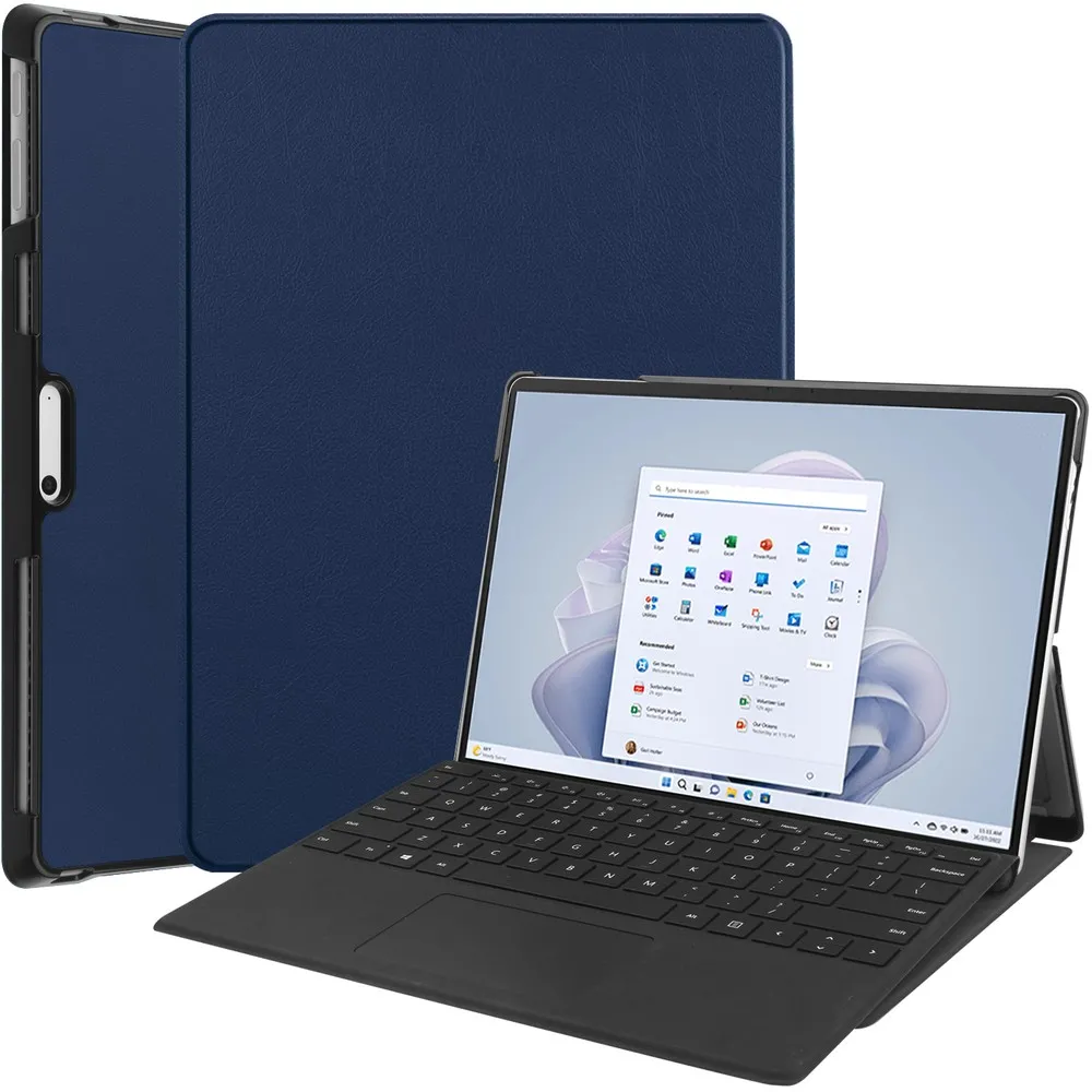 Etui na tablet Bizon Case Tab Croc z klapką do Microsoft Surface Pro 11 / 10 / 9 Granatowy