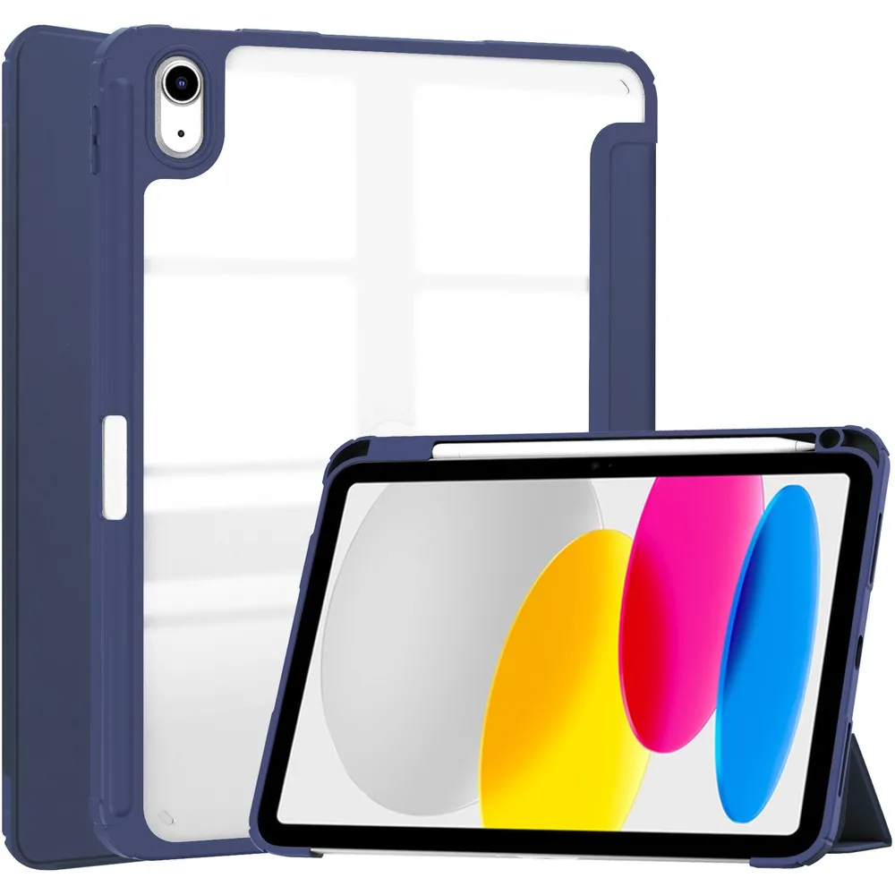 Etui na tablet Bizon Case Tab Clear Matt z klapką do iPad 11 gen. 2025 / 10 gen. 2022 Granatowy