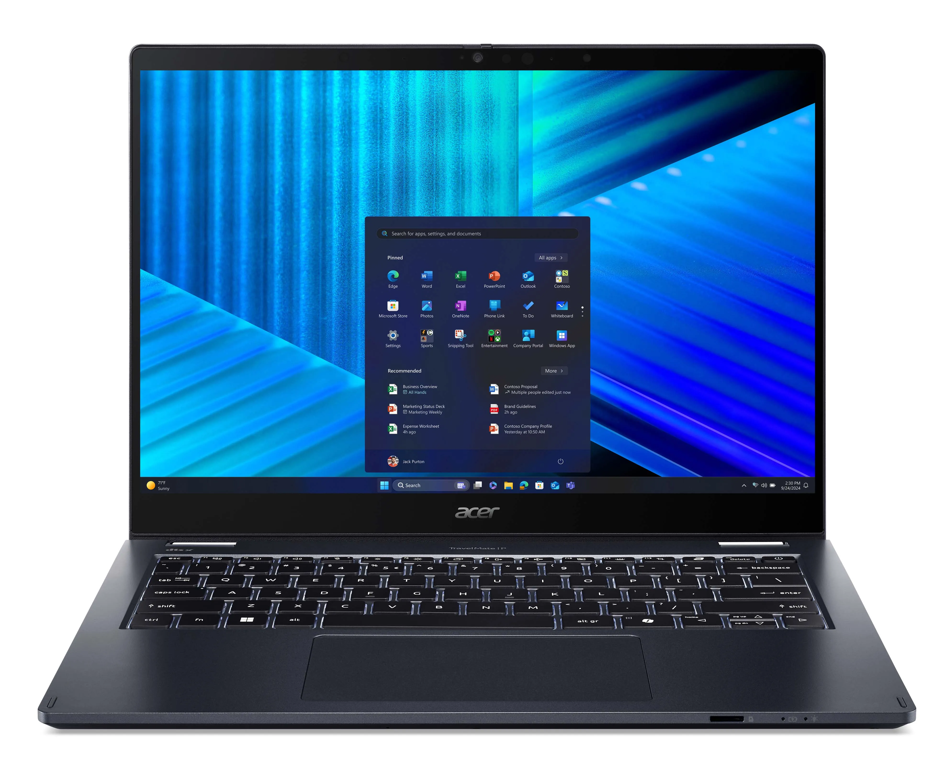 Acer TravelMate P4 Spin 14 TMP414RN-55-TCO 14" Ultra 5 225U 16GB RAM 512GB Dysk SSD Win11Pro Niebieski Funkcje AI
