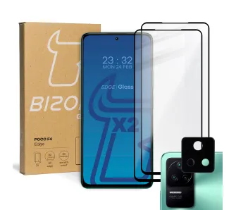 Zestaw ochronny Bizon 2x Szkło + szybka na aparat Edge Pack do POCO F4