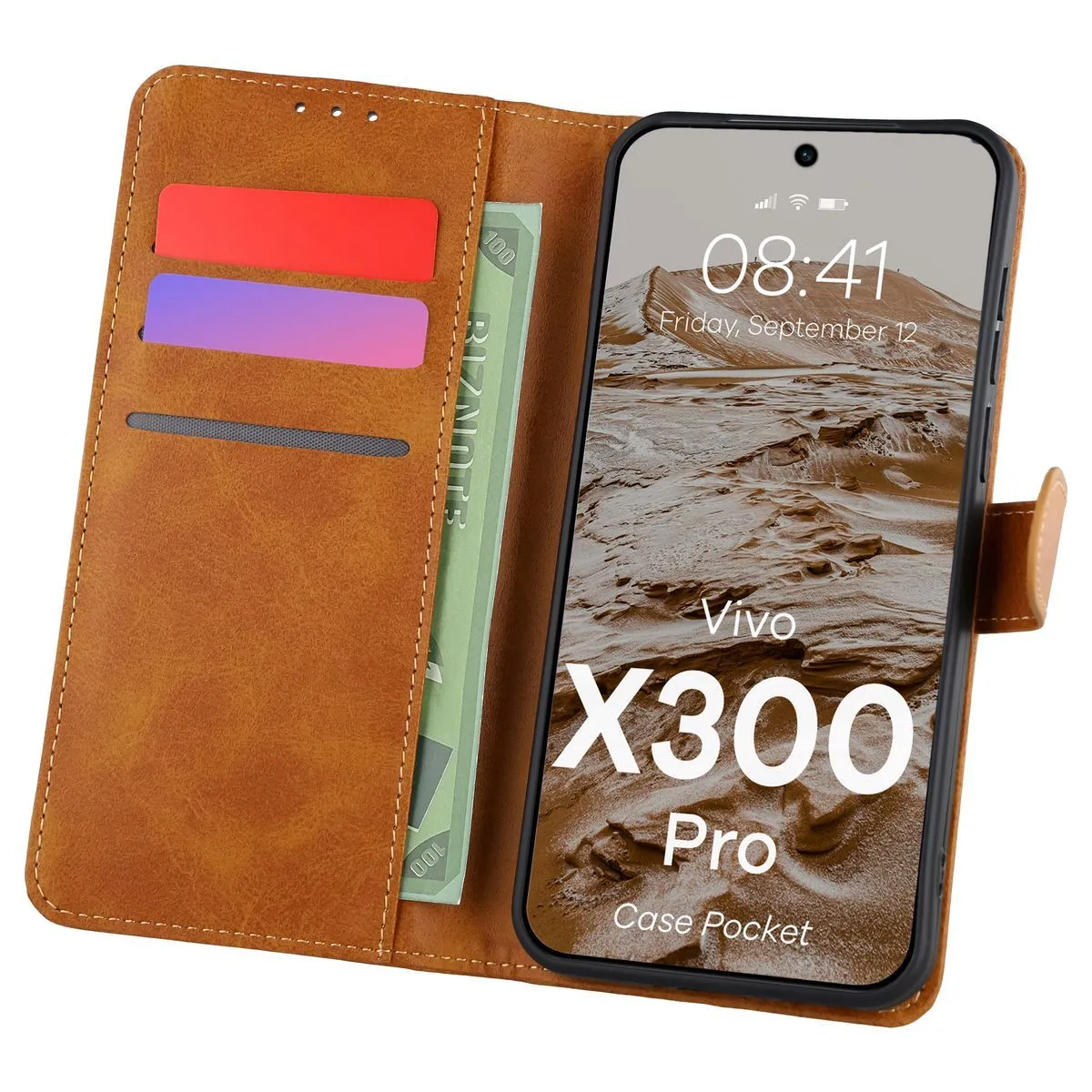 Etui Bizon Pocket do Vivo X300 Pro Brązowy