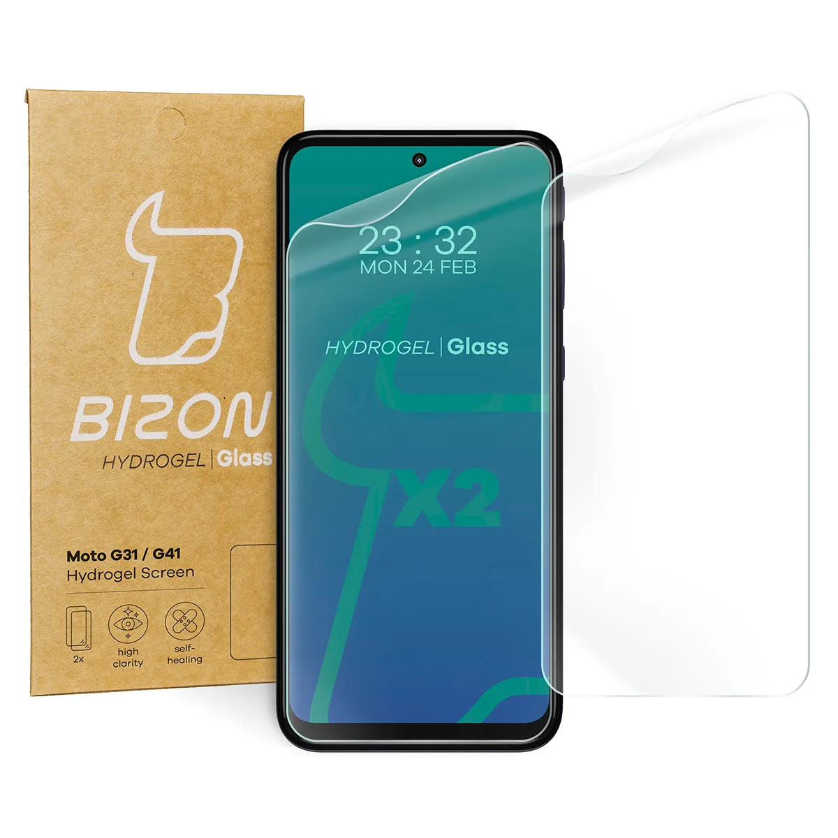 Folia hydrożelowa Bizon na ekran Hydrogel Front Duo do Motorola Moto G31 / G41 2 sztuki