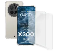 Bizon elastyczne etui + 2x folia ochronna Clear Pack do Vivo X300 Pro