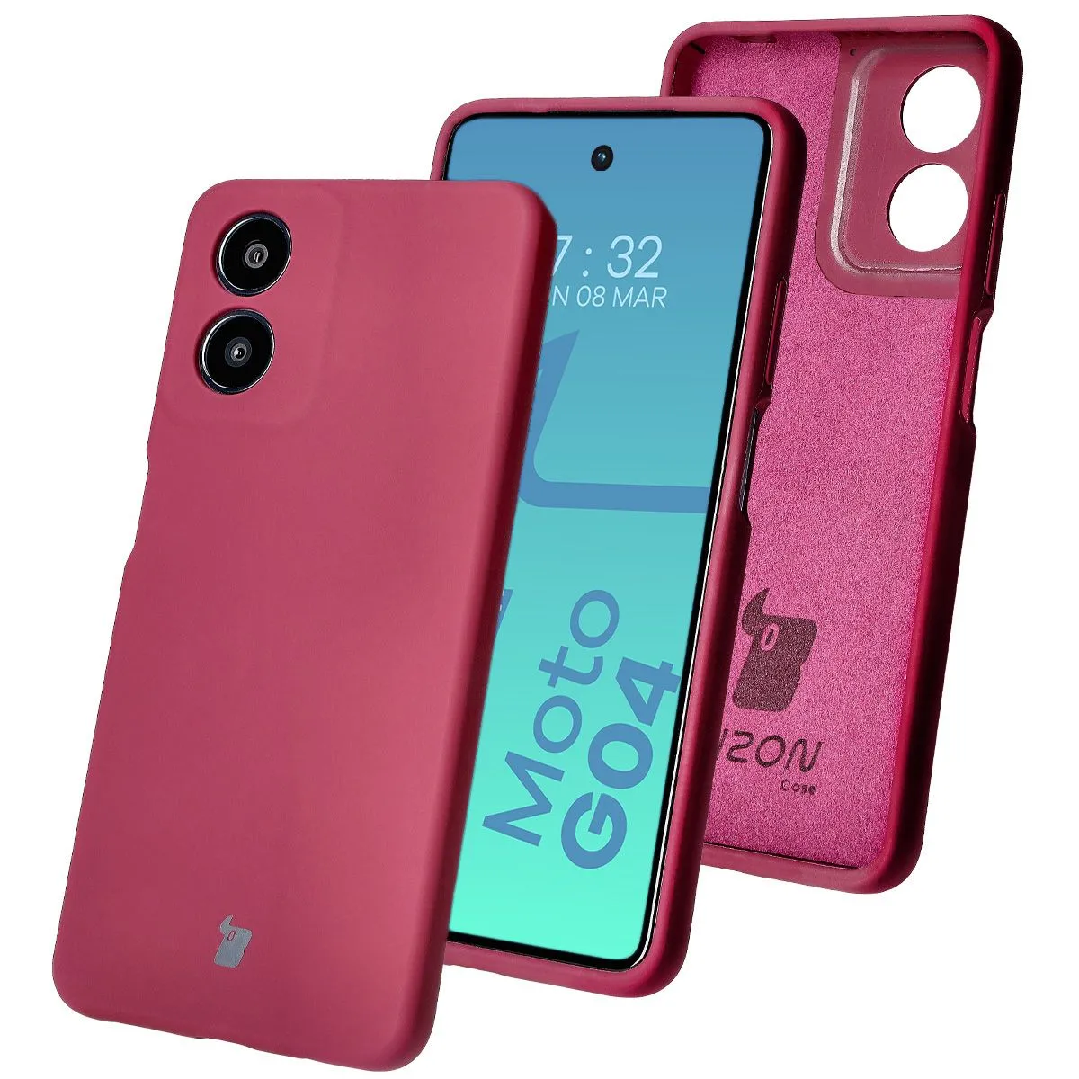 Etui Bizon Bizon Soft Case do Motorola Moto G04 Ciemnofioletowy