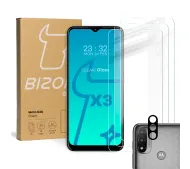 Bizon 3x Szkło hartowane + szybka na aparat Glass Clear Pack do Motorola Moto E20