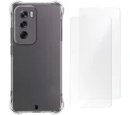 Bizon elastyczne etui + 2x folia ochronna Clear Pack do Oppo Reno 12