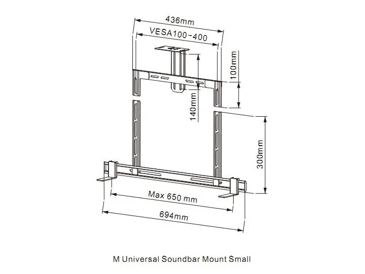 Uchwyt Multibrackets MB2869 M Universal Soundbar Mount Small Czarny