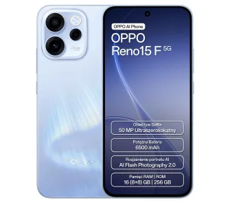 Smartfon OPPO Reno15F 5G 8/256GB 6,57" 120Hz 50Mpix Niebieski