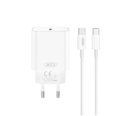 XO CE32 USB-C 20W Biały + Kabel USB-C do USB-C