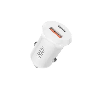 Ładowarka samochodowa XO CC69 USB-A USB-C 30W Biały