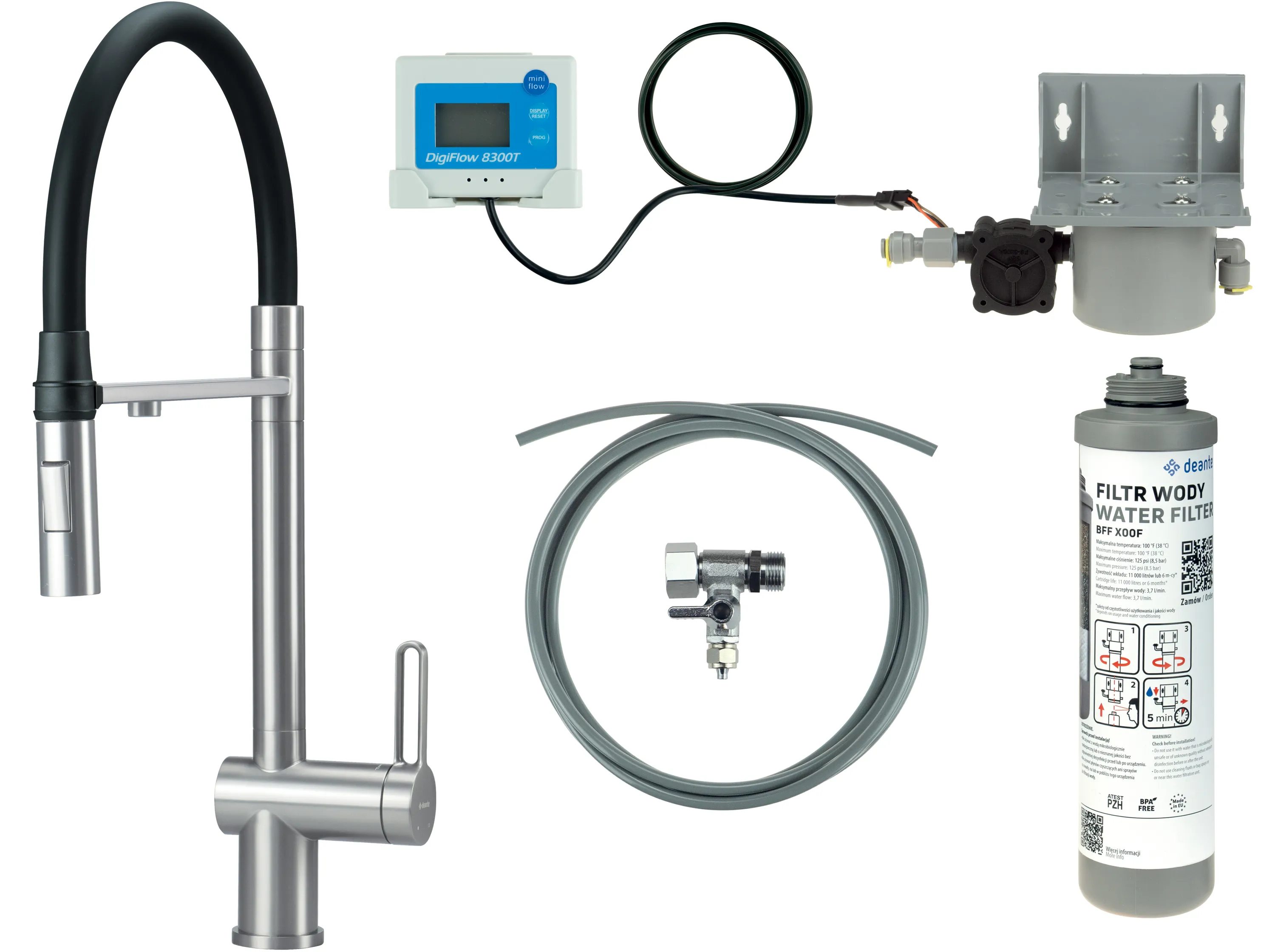 Bateria Deante Magnetic BRMFF75M Stal szlachetna szczotkowana