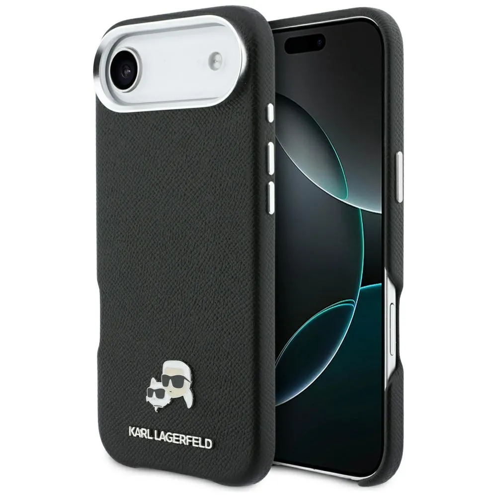 Karl Lagerfeld Karl & Choupette Head Pins Saffiano MagSafe do iPhone Air Czarny