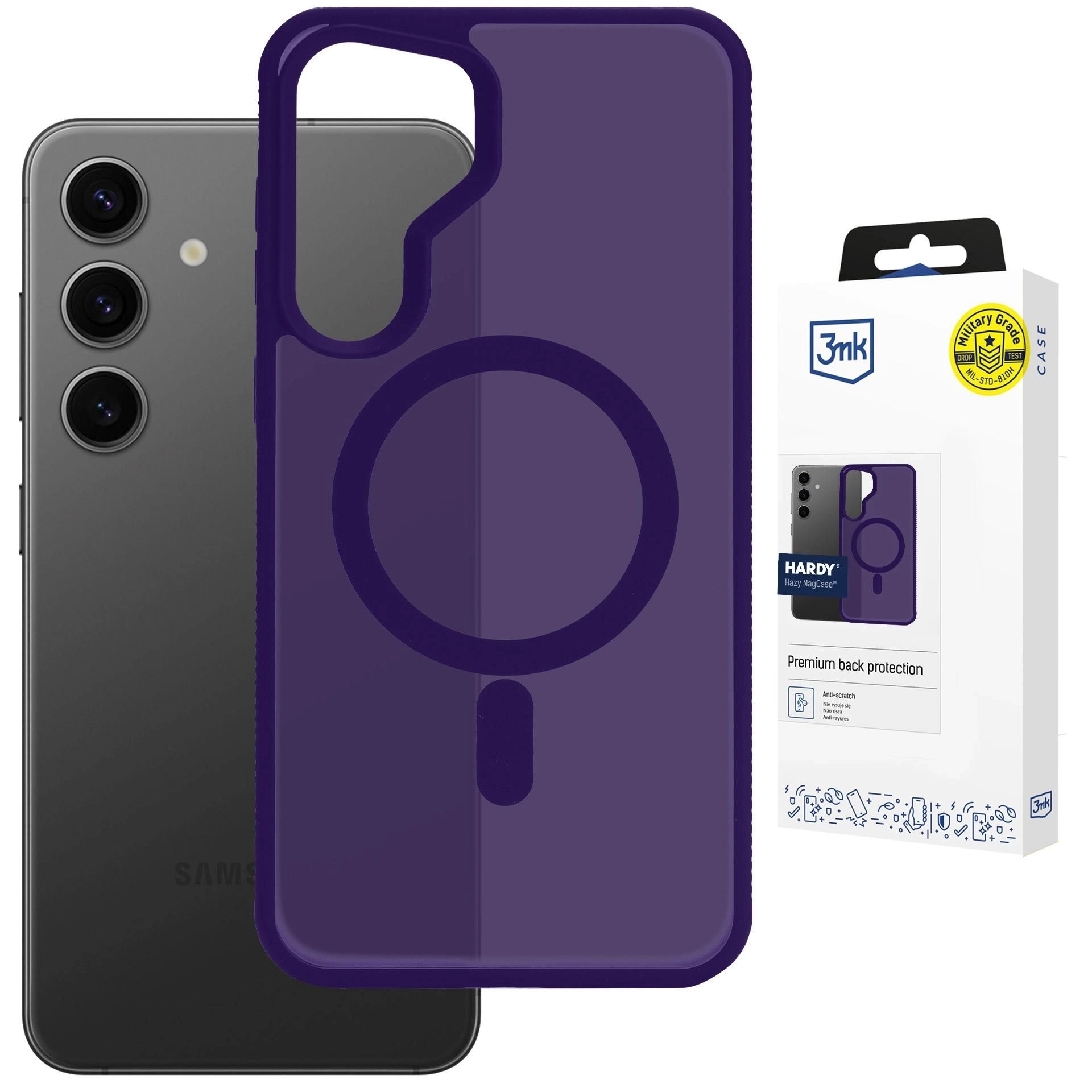 Etui 3mk Hardy MagCase do Galaxy S25 Fioletowy