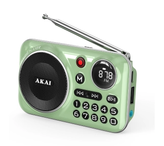 Radioodbiornik AKAI APR-500 Radio FM Bluetooth Zielony