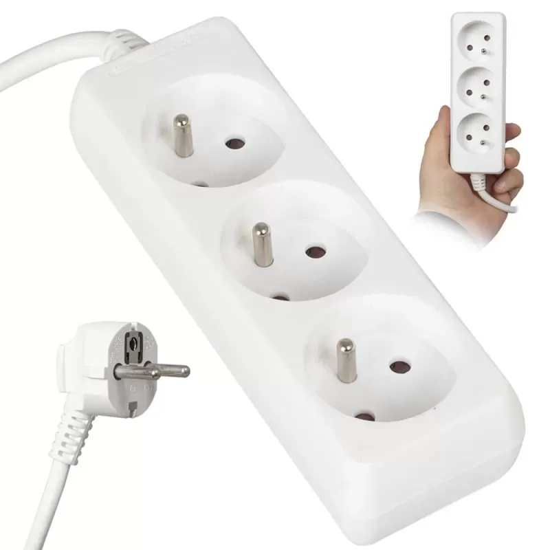 Przedłużacz Vayox VA0304-3 3 gniazda 3m Biały