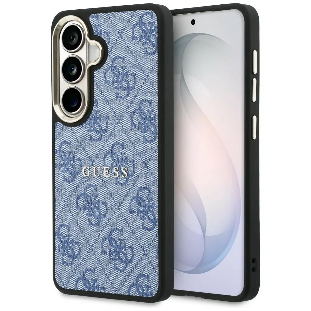 Etui Guess 4G Embossed Ring MagSafe do Galaxy S26 Niebieski