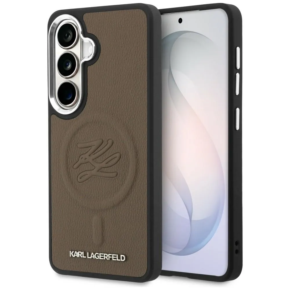 Etui Karl Lagerfeld Embossed Ring Initials MagSafe do Galaxy S26+ Brązowy