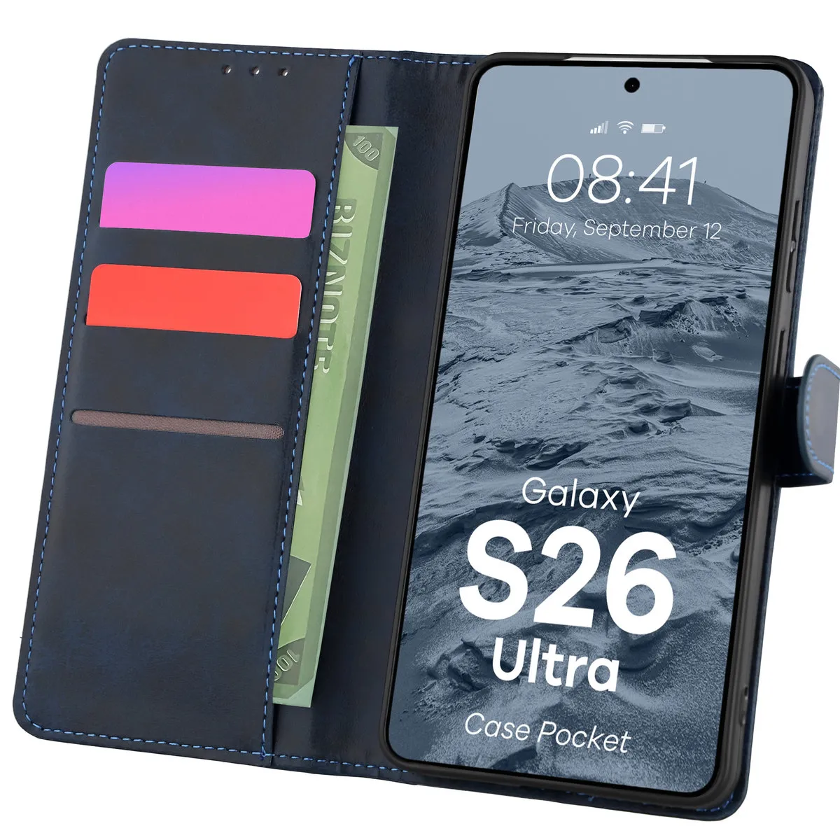 Etui Bizon Pocket do Galaxy S26 Ultra Granatowy