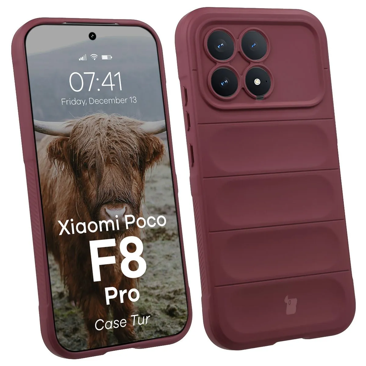 Etui Bizon Tur do Xiaomi POCO F8 Pro Ciemnofioletowy