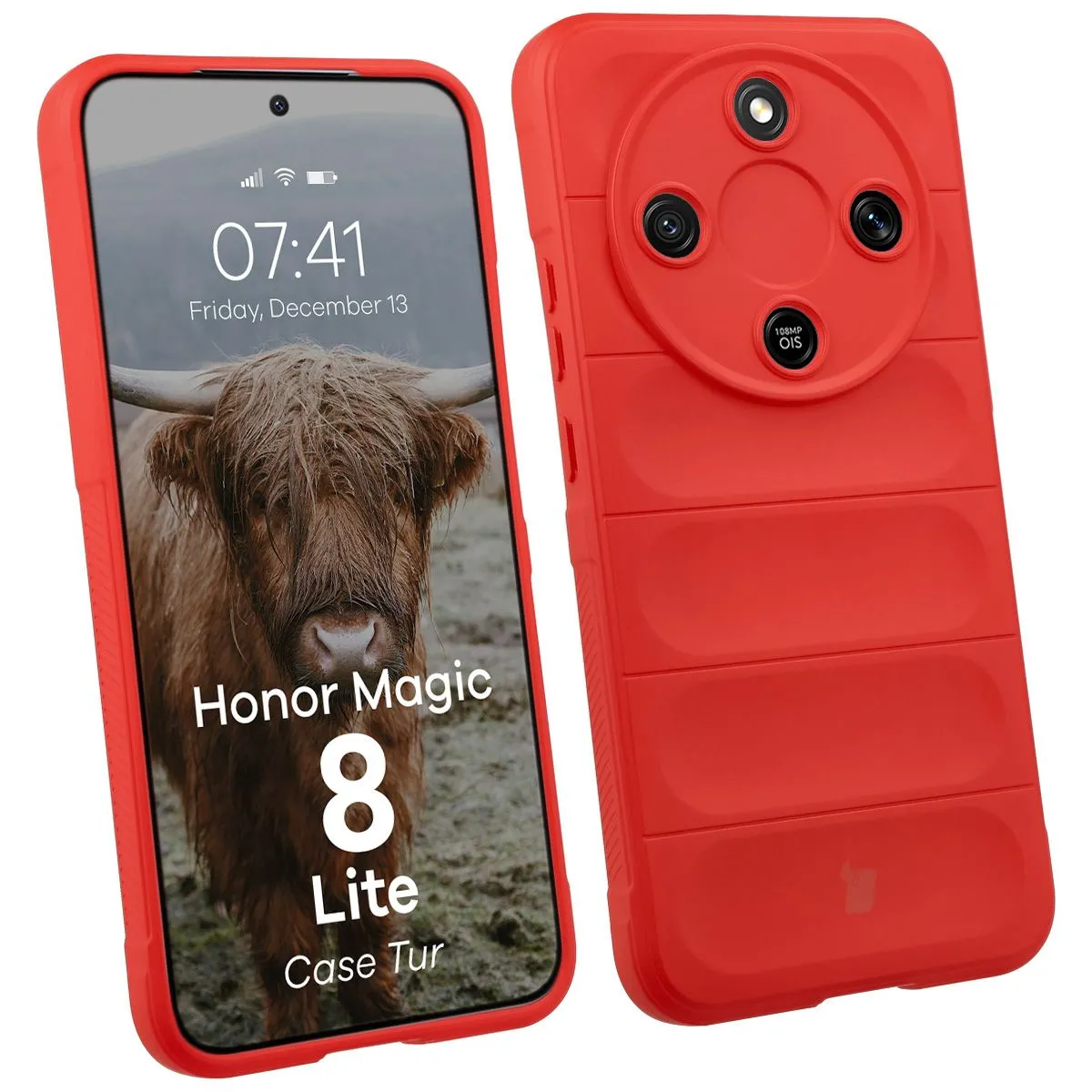 Etui Bizon Tur do Honor Magic8 Lite Czerwony