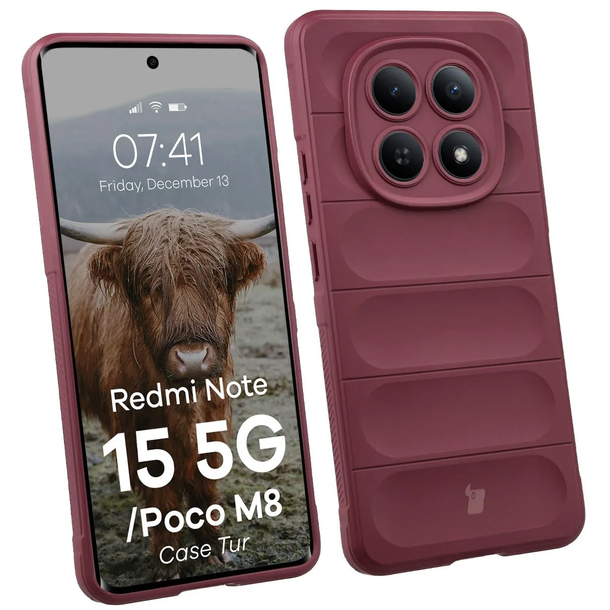 Etui Bizon Tur do Xiaomi Redmi Note 15 5G / Xiaomi POCO M8 5G Ciemnofioletowy
