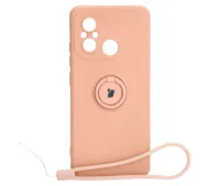 Bizon Silicone Ring Sq do Xiaomi Redmi 12C Jasnoróżowy
