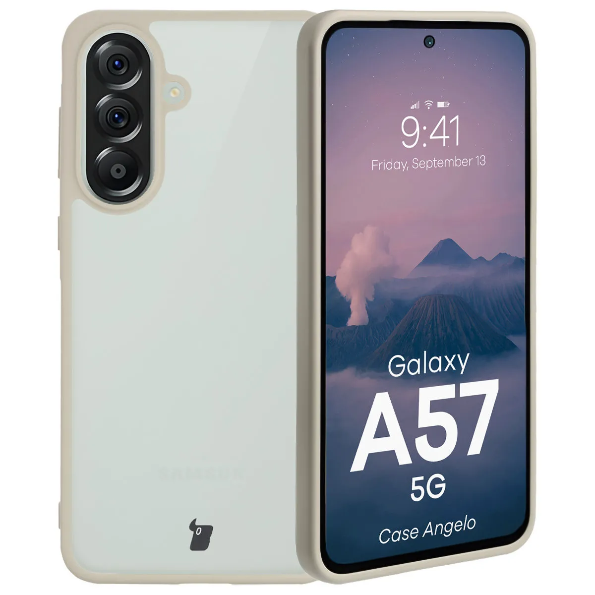 Etui Bizon Angelo do Galaxy A57 5G Beżowy