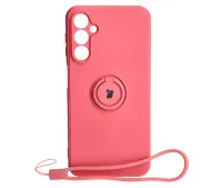 Bizon Silicone Ring Sq do Galaxy A24 4G Różowo-Czerwony