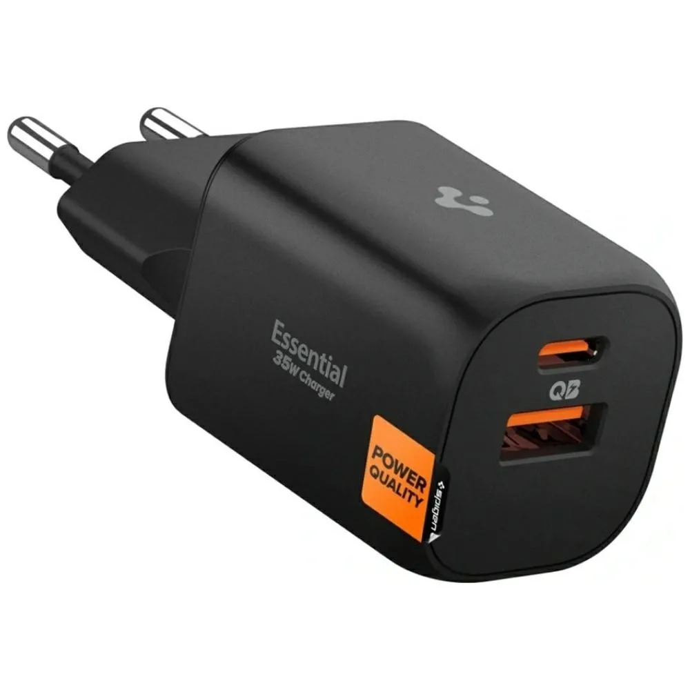 Ładowarka sieciowa Spigen Essential EE352EU USB-C USB-A 35W Czarny