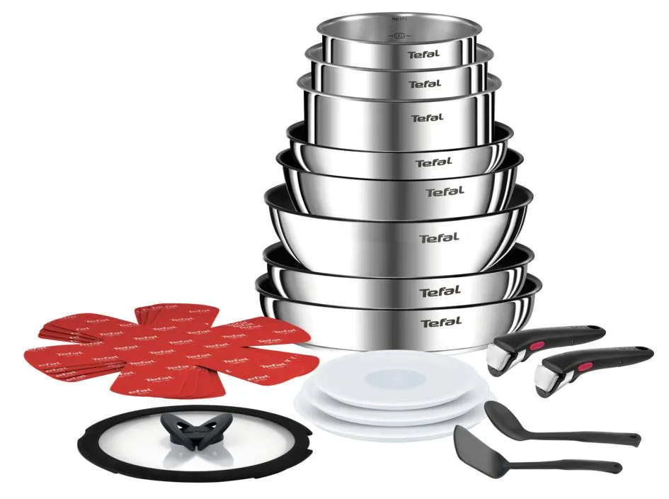Zestaw garnków Tefal Ingenio Emotion L897SJ04 Indukcja Stal nierdzewna 20 elementów