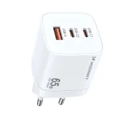Wozinsky CGWCW GaN USB-A 2x USB-C 65W Biały