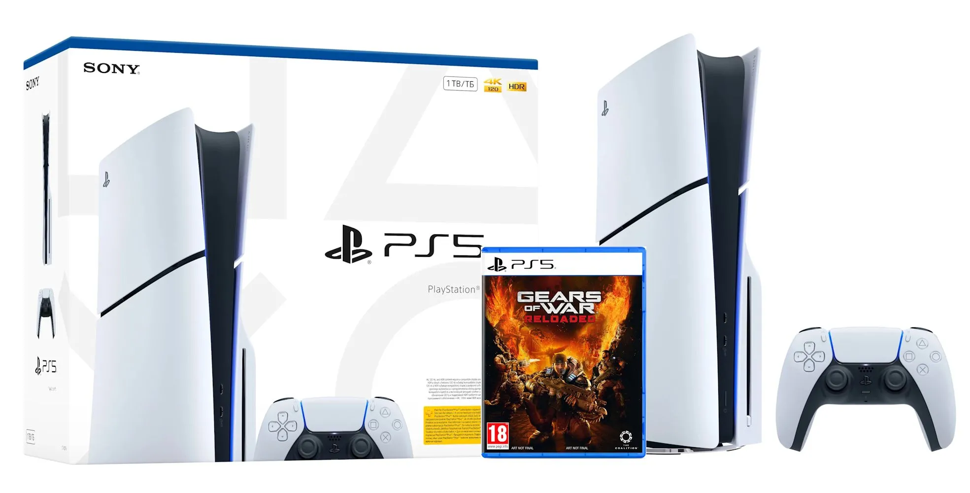 Konsola Sony PlayStation 5 Slim E Chassis (PS5) 1TB z napędem + Gears of War Reloaded