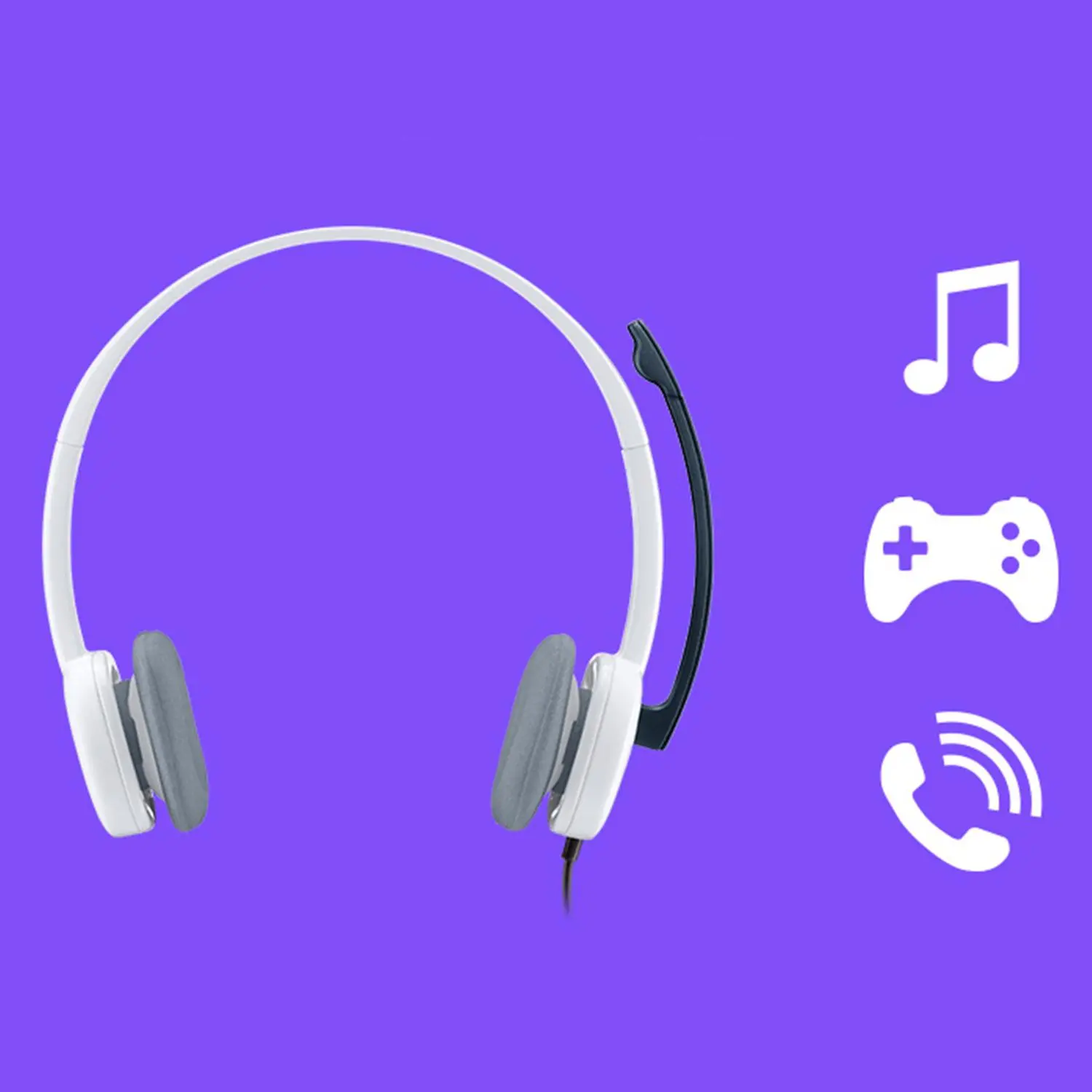 Słuchawki przewodowe z mikrofonem Logitech Stereo Headset H150 Nauszne Biały