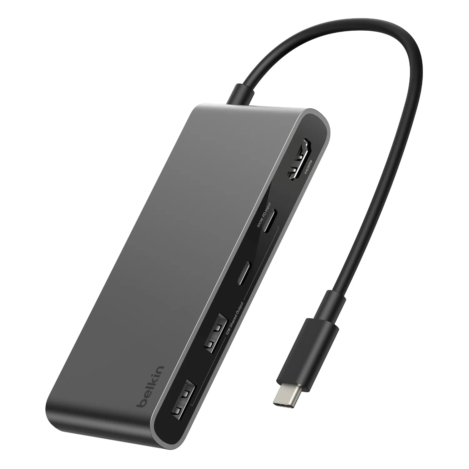 Hub USB Belkin AVC023HQSGY USB-C  2 x USB-A 2 x USB-C PD 100W HDMI 2.0 4K 5Gbps Szary
