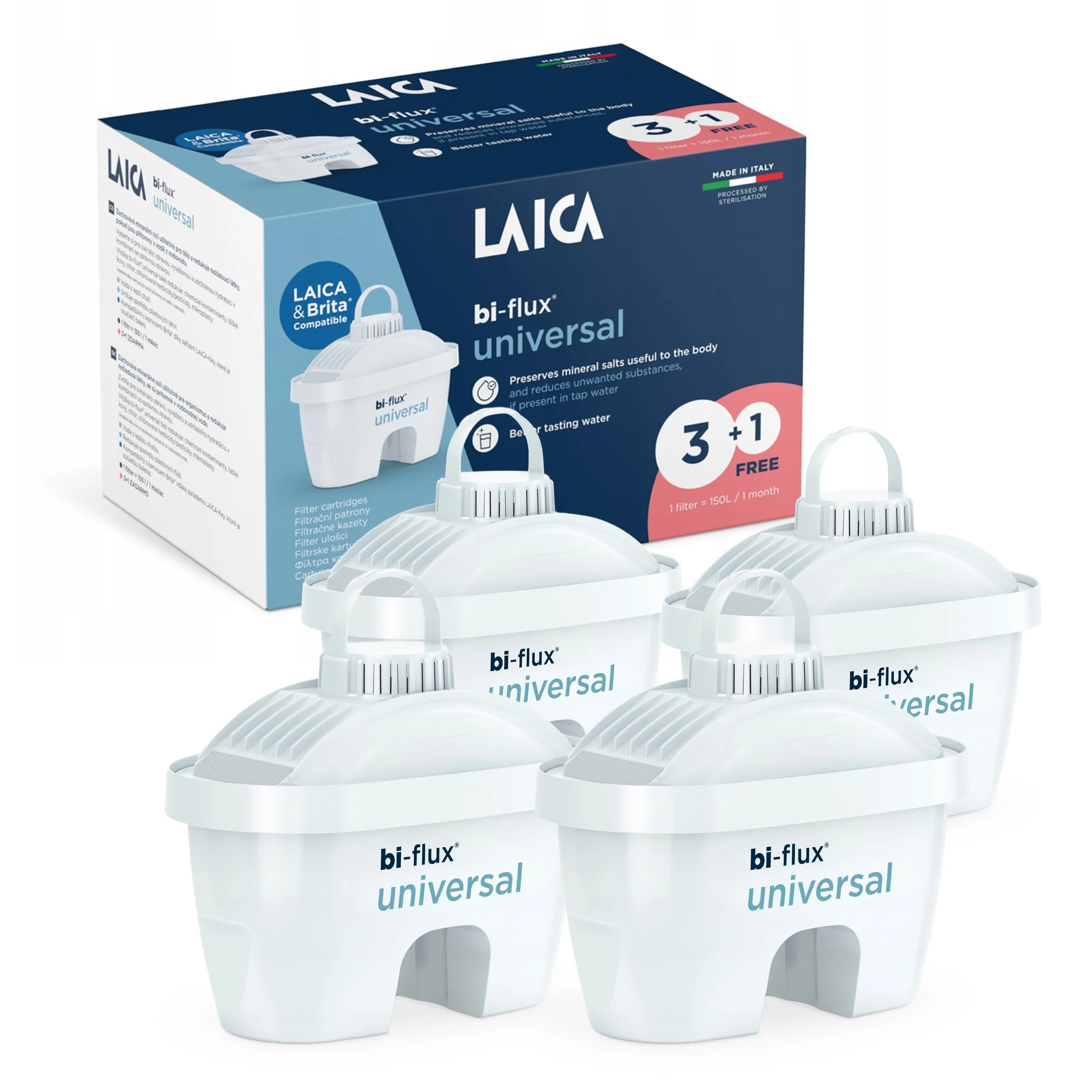 Wkłady filtrujące Laica Bi-flux Universal 4szt.