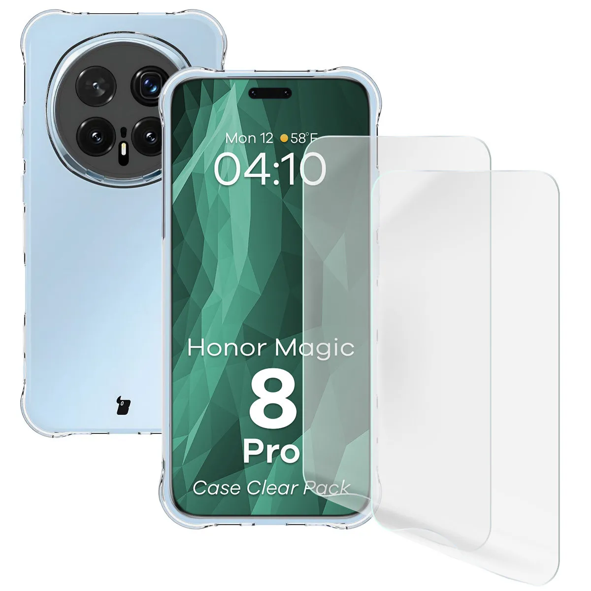 Szkło hartowane Bizon Case Clear Pack do Honor Magic8 Pro Przezroczysty