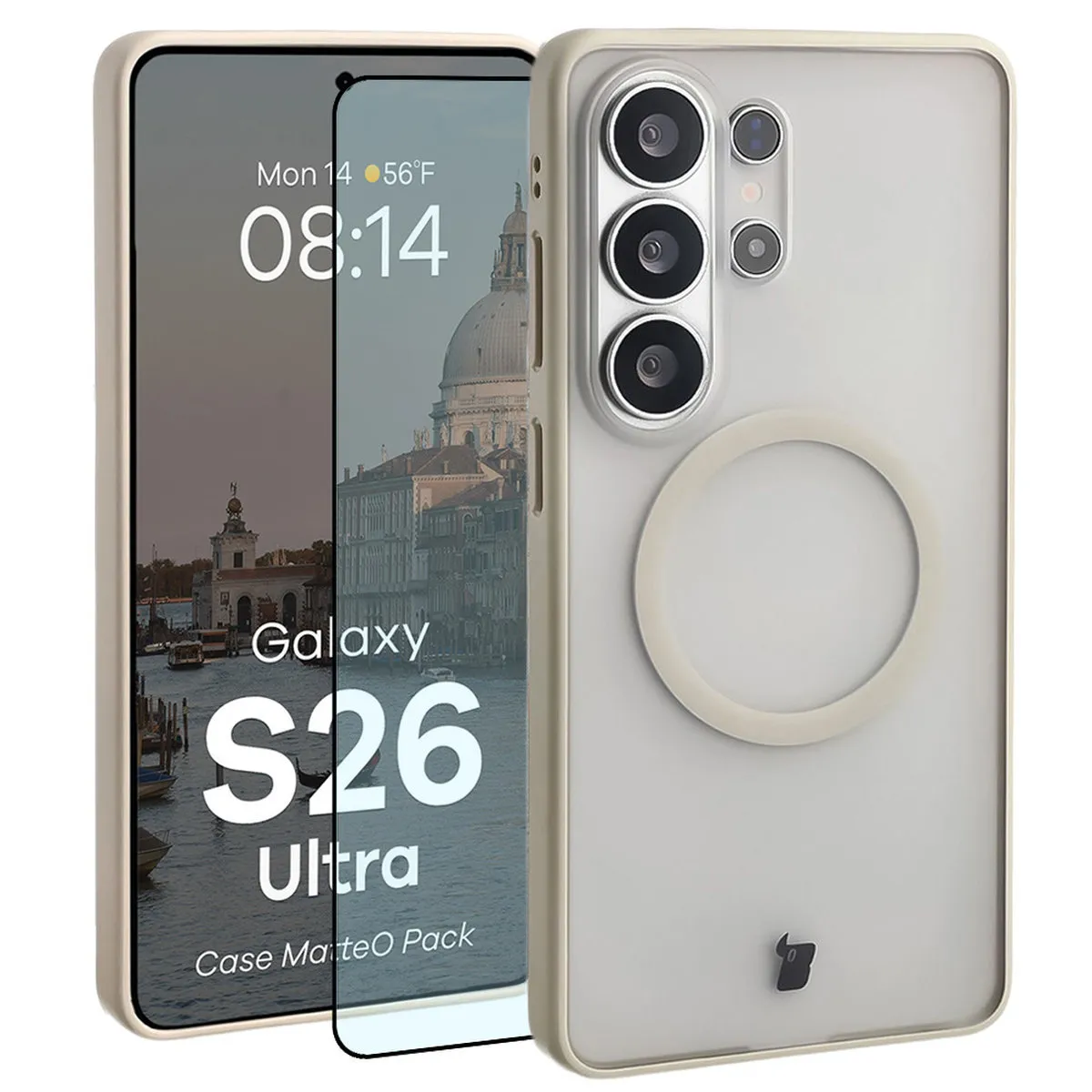 Szkło hartowane Bizon MatteO Pack do Galaxy S26 Ultra Beżowy