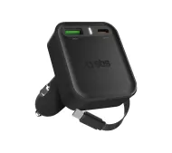 SBS PD USB-C USB-A 65W z kablem USB-C 60cm Czarny