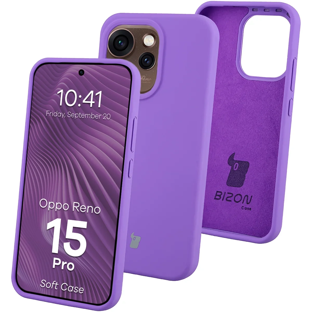 Etui Bizon Soft Case do Oppo Reno 15 Pro Fioletowy