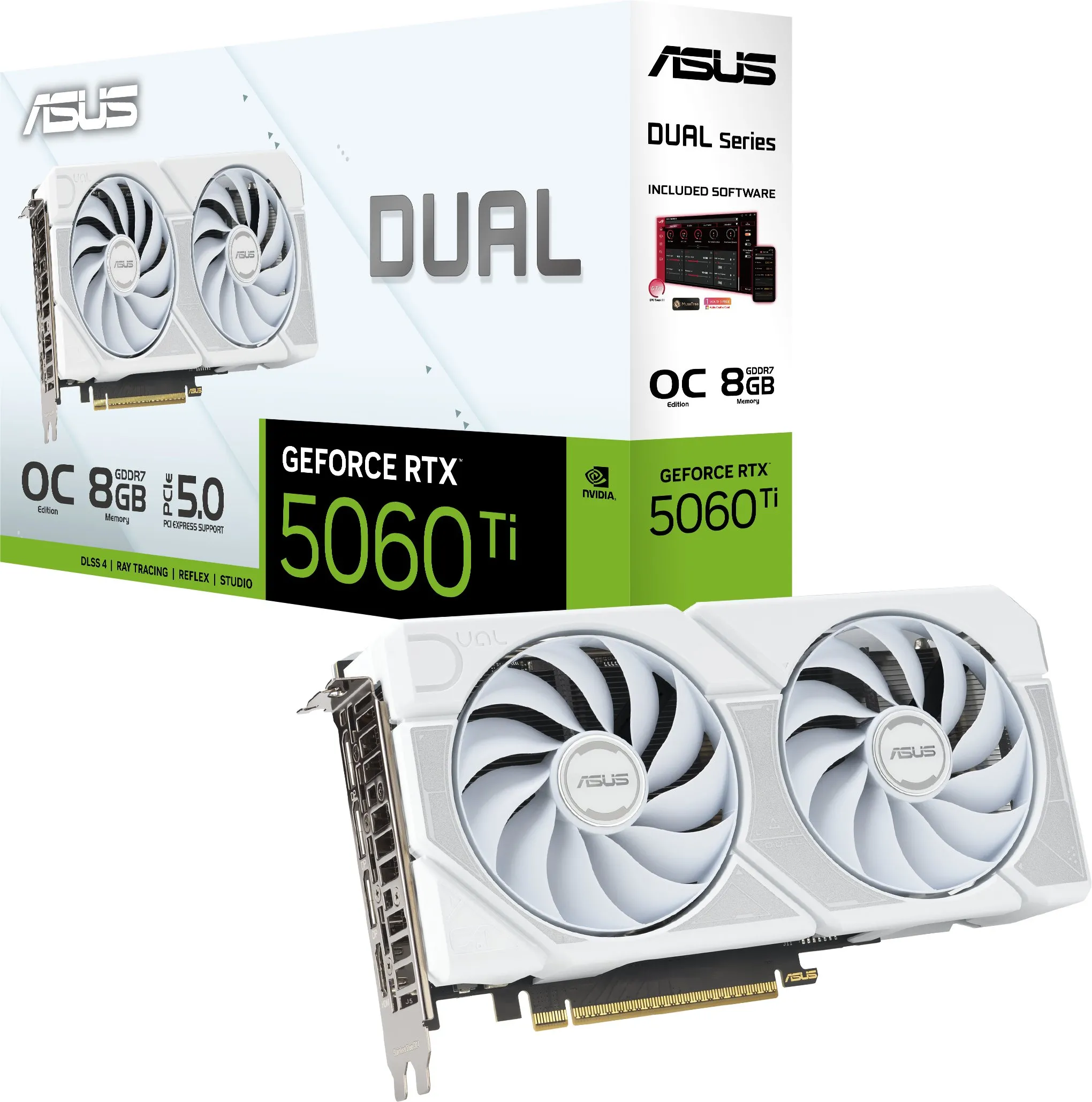 Karta graficzna ASUS Dual GeForce RTX 5060 Ti White OC 8GB GDDR7 128bit DLSS 4