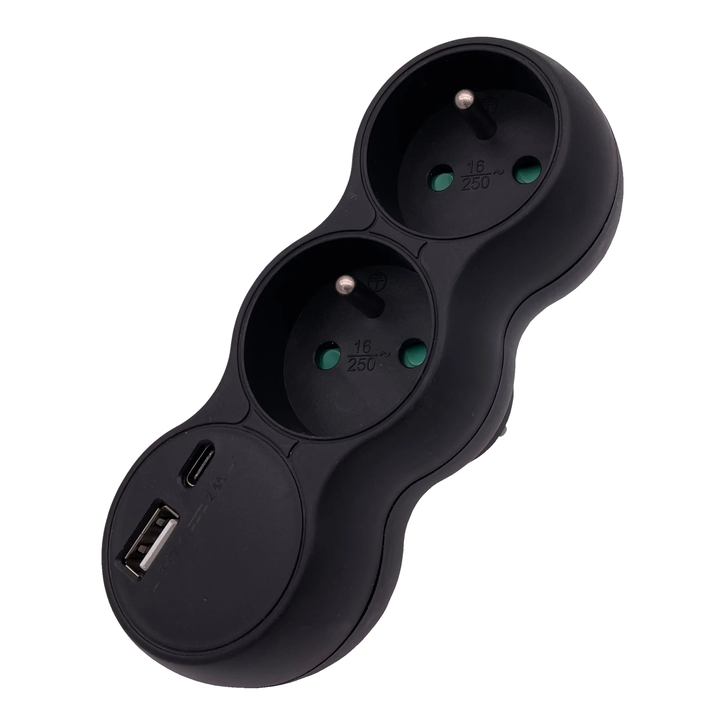 Rozgałęziacz Duwi BOOM USB-A USB-C 2 gniazda Czarny