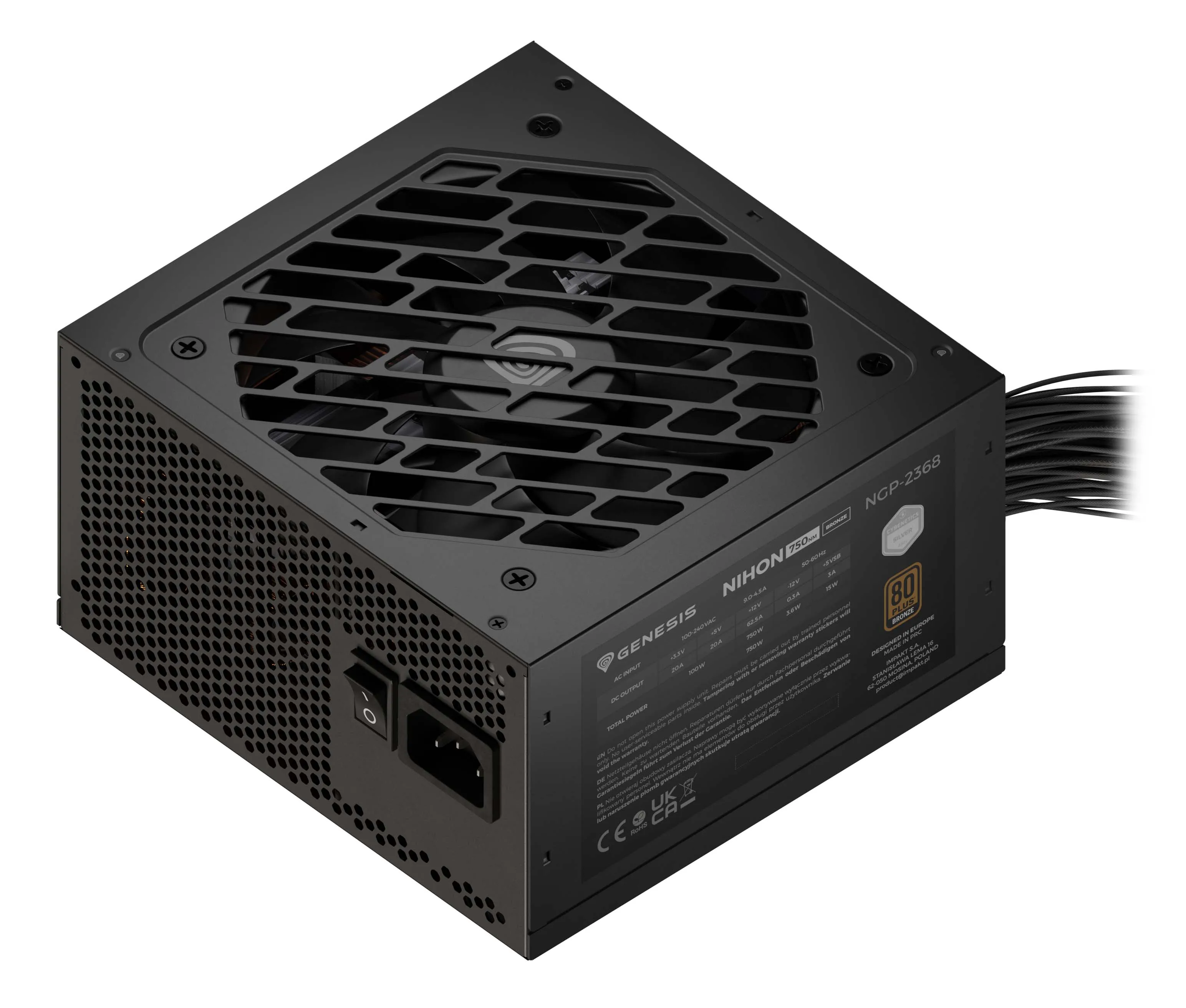 Zasilacz Genesis Nihon 750NM 750W 80+ Bronze Czarny