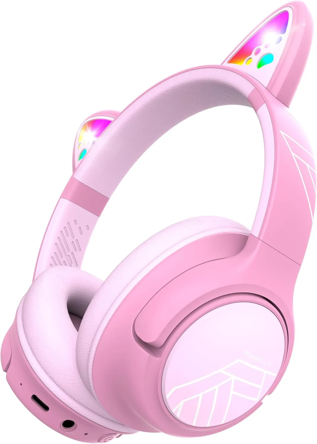 Słuchawki bezprzewodowe PowerLocus Bobo Kocie Uszy Nauszne Dla Dzieci Bluetooth 5.3 Niebieski