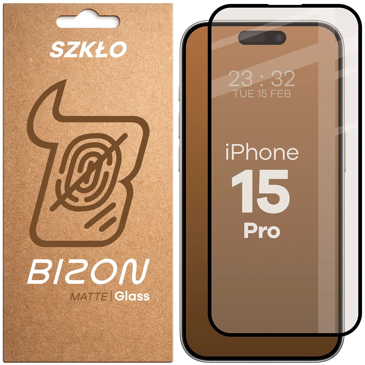 Szkło hartowane Bizon matowe Glass Matte do iPhone 15 Pro