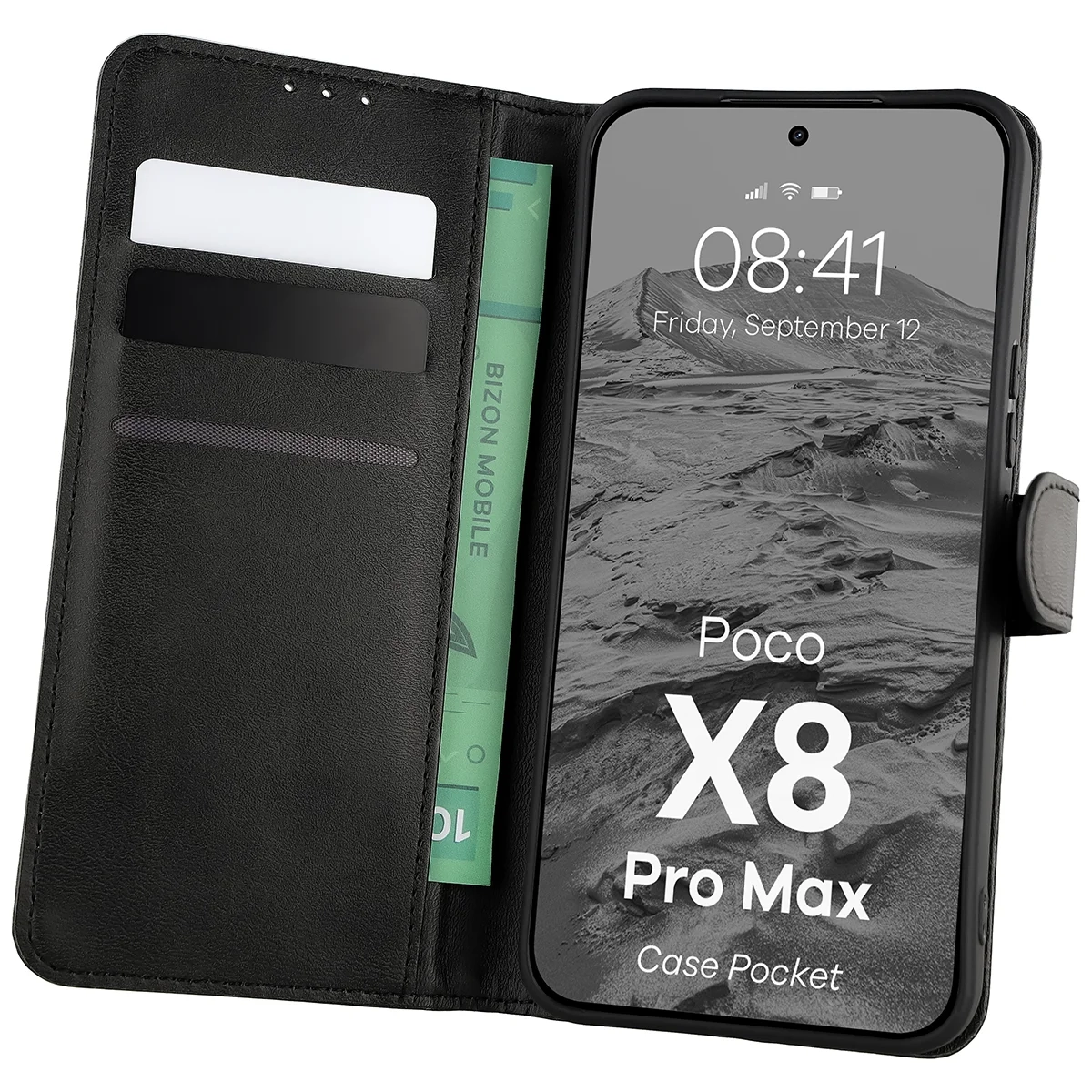 Etui Bizon Case Pocket do Xiaomi POCO X8 Pro Max Czarny